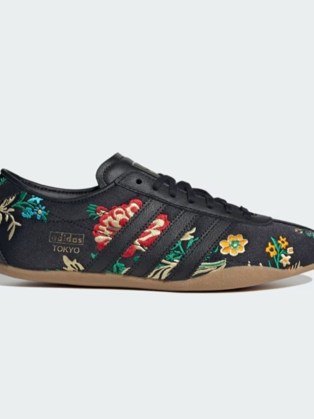 adidas Tokyo Floral Embroidered Black Women's Sneaker with Multicolor Accents